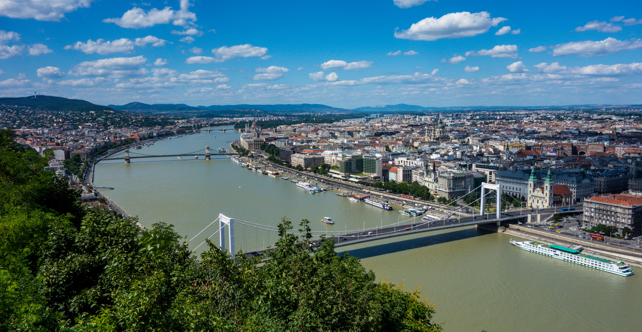 View from Gellert Hill to the Danube, Hungary - Budapest